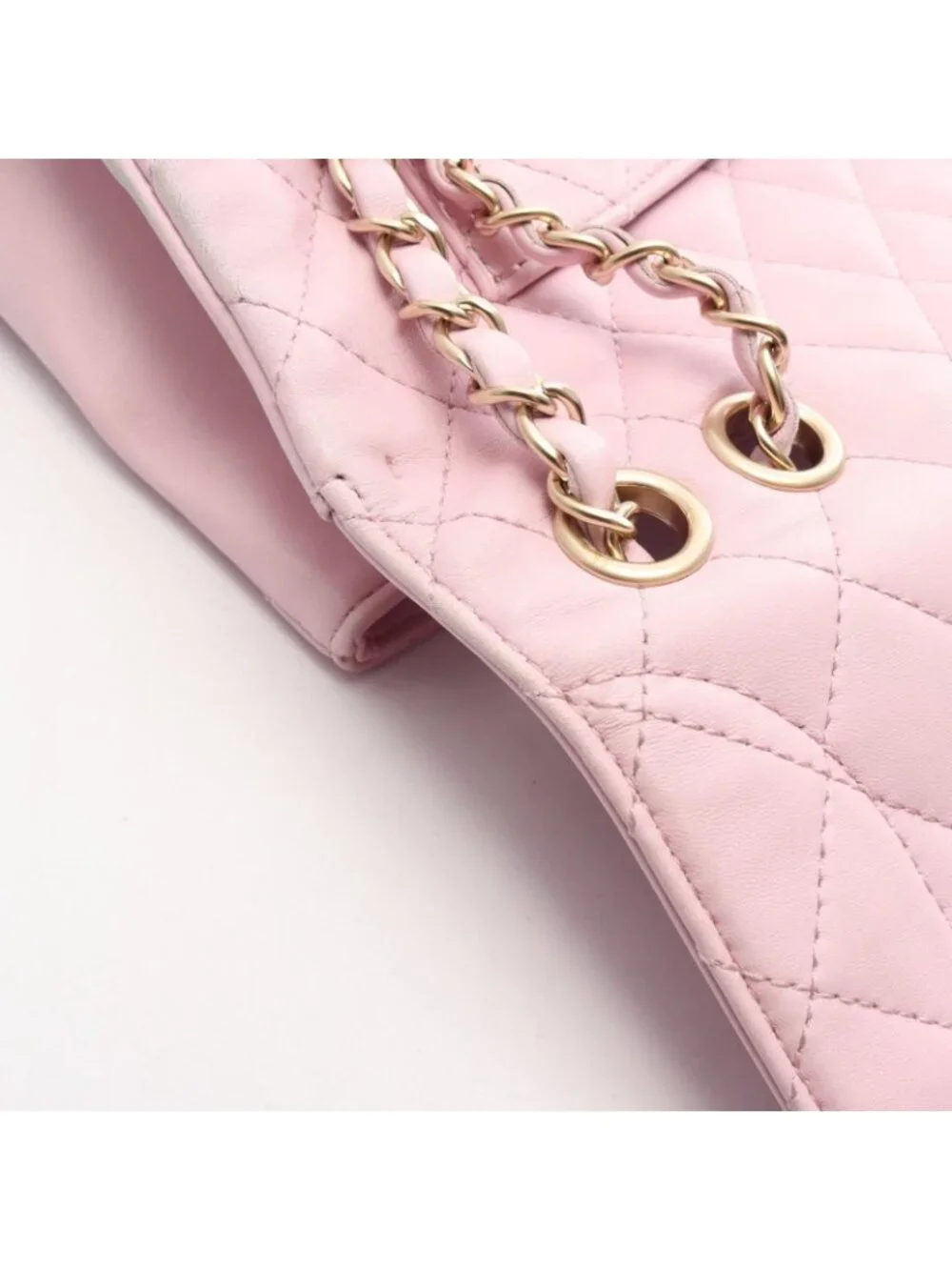 Chanel Shoulder Bag Quilted Single Flap Light Pink Lambskin Chain